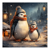 Niedliche Winterszenen-Poster