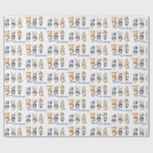 Niedliche Wintertiere Fa La Frische Weihnachten Geschenkpapier (Flach)