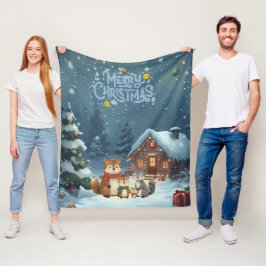 Niedliche Wintertiere Fleece Blanket