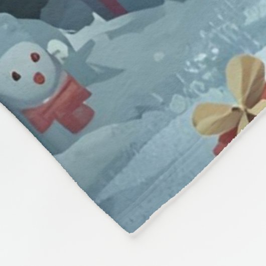 Niedliche Wintertiere Fleece Blanket (Ecke)