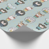 Niedliche Wintertiere Geschenkpapier (Ecke)