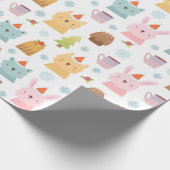 Niedliche Wintertiere Geschenkpapier (Ecke)