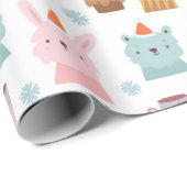 Niedliche Wintertiere Geschenkpapier (Rolleneckpunkt)