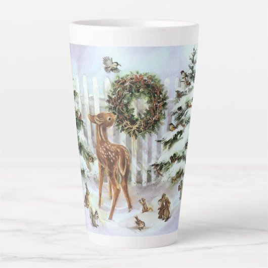 Niedliche Wintertiere Milchtasse (Vorderseite)
