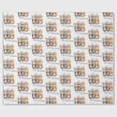 Niedliche Wintertiere Wasserfarbe Frohe Weihnachte Geschenkpapier (Flach)