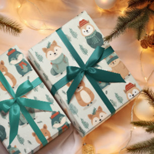Niedliche Wintertiere Weihnachten & Geburtstag Geschenkpapier