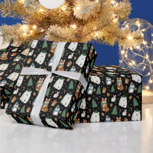 Niedliche Wintertiere Weihnachten Geschenkpapier