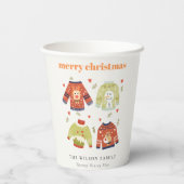 Niedliche Winterweihnachtsgeburt Blätterteig Ugly Pappbecher (Rückseite)