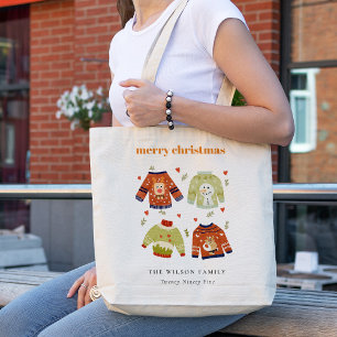 Niedliche Winterweihnachtsgeburt Blätterteig Ugly Tragetasche