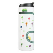 Niedliche, winzige Autos auf der Straße Thermosbecher (Nach links gedreht)