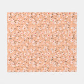 niedliche, winzige Blume mit rotem Hintergrund Fleecedecke (Vorderseite (Horizontal))