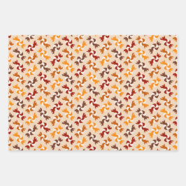 Niedliche wirbelnde Candies braunen Happy Thanksgi Geschenkpapier Set