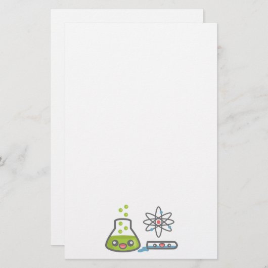 Niedliche Wissenschaftsausrüstung Briefpapier (Vorne/Hinten)