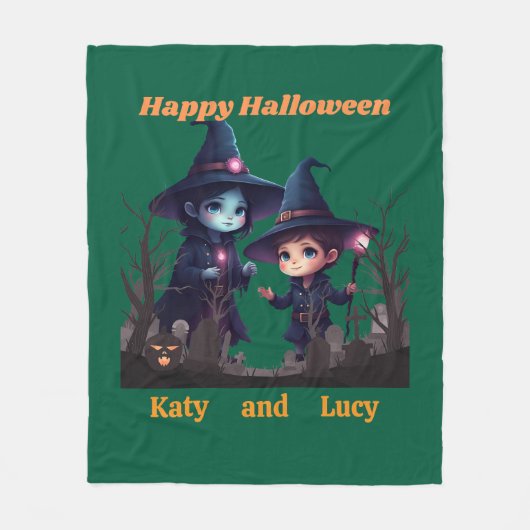 Niedliche Witzdecke Halloween Fleecedecke (Vorderseite)