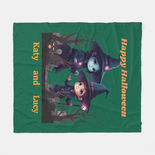 Niedliche Witzdecke Halloween Fleecedecke (Vorderseite (Horizontal))