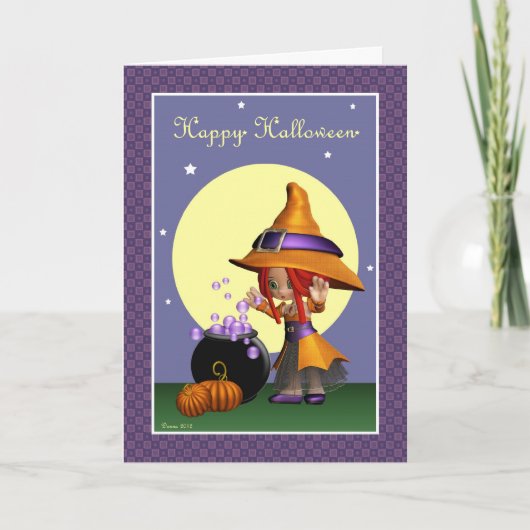 Niedliche Witzhappy Halloween Grußkarte Karte (Vorderseite)