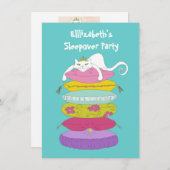 Niedliche witzige Katze und Erbse Einladung (Vorne/Hinten)