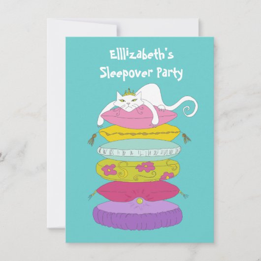 Niedliche witzige Katze und Erbse Einladung (Vorderseite)