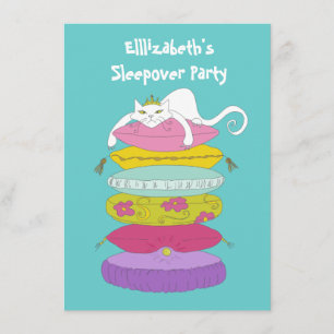 Niedliche witzige Katze und Erbse Einladung