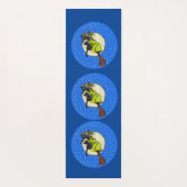 Niedliche Witzige Schwarze Katze Fliegen auf Broom Yogamatte (Rückseite)