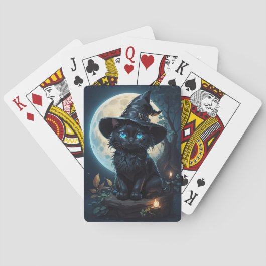 Niedliche Wizard Cat-Spielkarten Spielkarten (Rückseite)