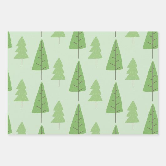 Niedliche Wohnwagen Bäume und gemustertes Herz Geschenkpapier Set (Vorderseite 2)