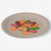 niedliche Wölbung, bis du Truthahn-Erntedank würde Pappteller (Schrägansicht)