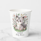 Niedliche Wolf Baby Dusche Pappbecher (Vorderseite)