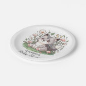 Niedliche Wolf Baby Dusche Pappteller (Schrägansicht)