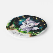 Niedliche Wolf-Babydusche Pappteller (Schrägansicht)