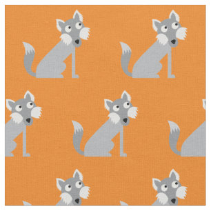 Niedliche Wolf Kid Baby Kinderzimmer Orange Stoff