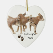 Niedliche Wölfe folgen Ihrem Motivierend Zitat Keramikornament (Rechts)