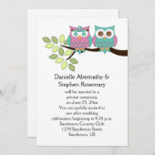 Niedliche Wölfe nach Hochzeit Einladung (Vorne/Hinten)