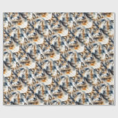 Niedliche Wölfe Wasserfarbe Tierwelt Natur Geschenkpapier (Flach)