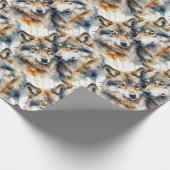 Niedliche Wölfe Wasserfarbe Tierwelt Natur Geschenkpapier (Ecke)