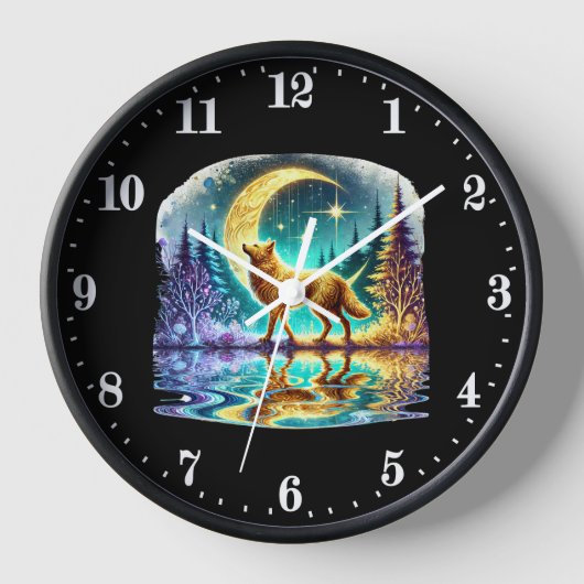 Niedliche Wolfsflieger Uhr (Vorderseite)