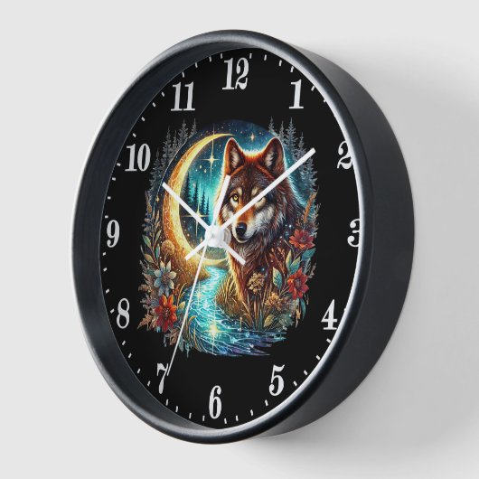 Niedliche Wolfsflieger Uhr (Winkel)