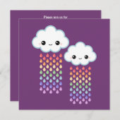 Niedliche Wolke Geburtstag Einladung (Vorne/Hinten)
