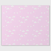 Niedliche Wolke und Sterne in rosa Umhüllungspapie Geschenkpapier (Flach)