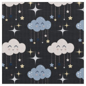 Niedliche Wolken auf dunklem Stoff durch das Gardf (Nahaufnahme)