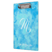 Niedliche Wolken Blue Monogram Clipboard Klemmbrett (Links)