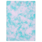 Niedliche Wolken Blue Monogram Clipboard Klemmbrett (Rückseite)