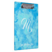 Niedliche Wolken Blue Monogram Clipboard Klemmbrett (Rechts)