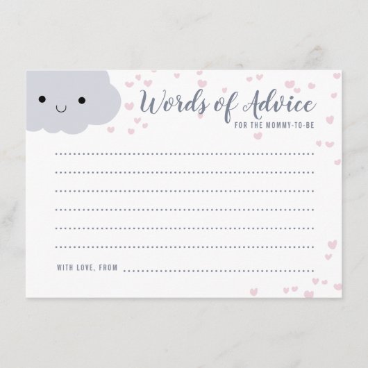 Niedliche Wolken Familienpaare Babyduschberatungsk Hinweiskarte (Vorderseite)