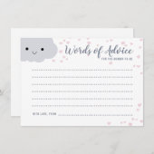 Niedliche Wolken Familienpaare Babyduschberatungsk Hinweiskarte (Vorne/Hinten)