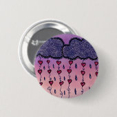 Niedliche Wolken, Herzen und Regentropfen Button (Vorne & Hinten)