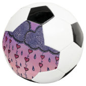 Niedliche Wolken, Herzen und Regentropfen Fußball (Dreiviertel)