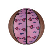 Niedliche Wolken, Herzen und Regentropfen Mini Basketball (Vertikal)