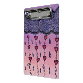 Niedliche Wolken, Herzen und Regentropfen Mini Klemmbrett (Gewinkelt2)