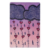 Niedliche Wolken, Herzen und Regentropfen Mini Klemmbrett (Rückseite)